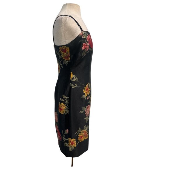 Party by JM Black Floral Slip Dress – Size 12 (USA Made) - Picture 5 of 11